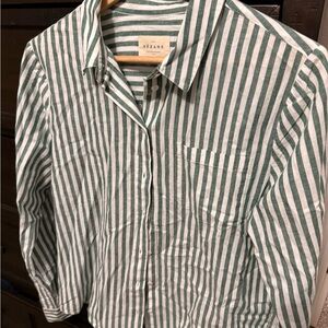Sézane Green Striped shirt